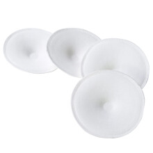Reusable Breast Pads 4PCS White Soft Cotton Washable Nursing Pads for Leak Protection and Comfort