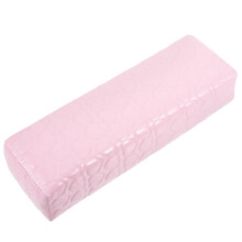 PU Leather Nail Art Hand Rest Pillow with Sponge Core, Pink Stripe Manicure Cushion for Salon
