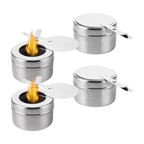 4Pcs Stainless Steel Heaters Container with Sealed Lid For