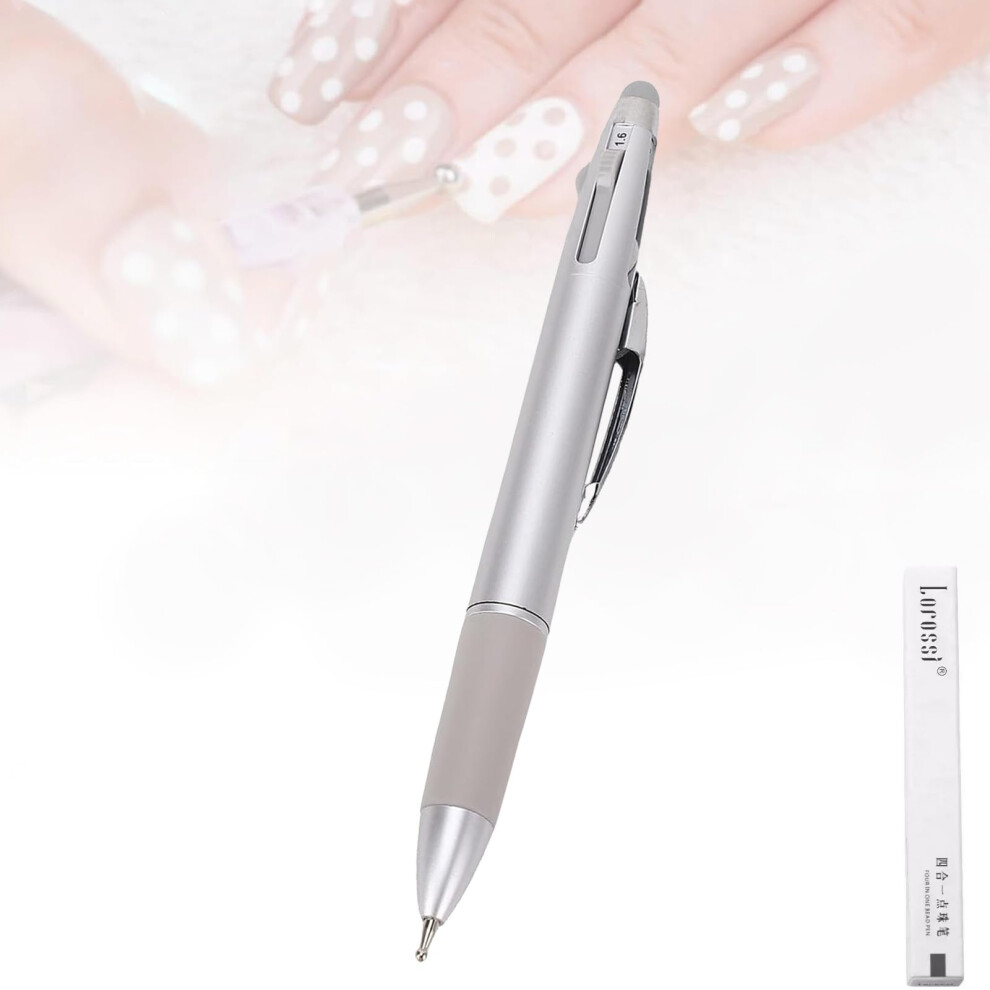 5 in 1 Nail Art Dotting Pen with MultiSize Tips and Press Head for Professional Salon and DIY