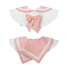 Baby Bib Cotton Lace Embroidered Pink and White Infant Toddler Girl One Size