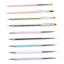 Nail Art Tools Double Ended Nail Dotting Pens with Brush Set for DIY Manicure and Detailing