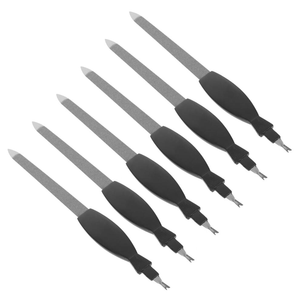 12pcs Stainless Steel Nail File Set and Cuticle Pusher, 2 in 1 Professional Manicure Tools Black