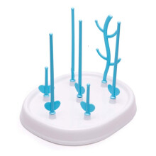 Baby Bottle Drying Rack with Stable Upright Holders, Fast Air Drying, Space Saving Blue