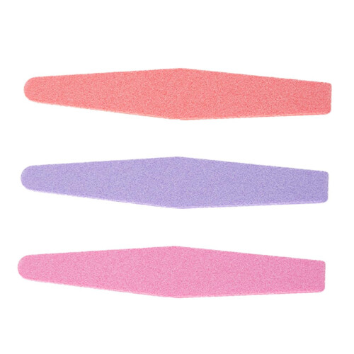 3Pcs Sponge Nail File Buffer Set for Natural and False Nails, Waterproof Dual Function, Pink Orange Purple