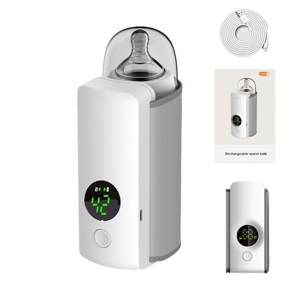Portable Baby Bottle Warmer USB Powered with LED Display and Accurate Temperature Control for Travel