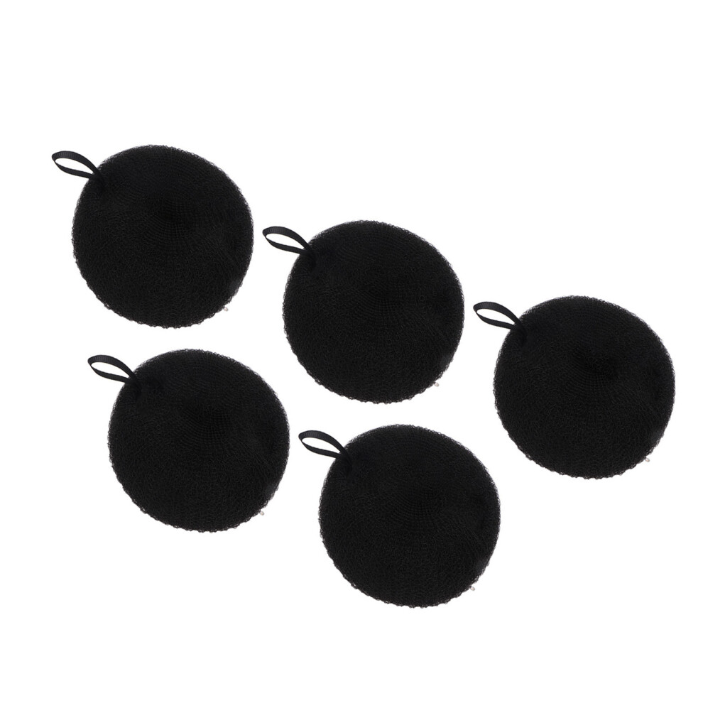 Black 5Pcs Bath Shower Loofah Sponge Deep Cleansing Dense Foam