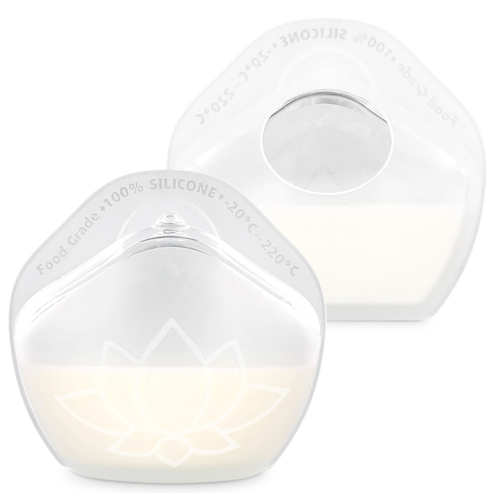 Breast Milk Collector 2 Pack Silicone Breast Shells Wearable Milk Saver Leak Reusable Nursing Cups