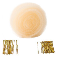 Blonde Hair Donut Bun Maker Kit with 50 Bobby Pins and 20 UClips for Voluminous Updos