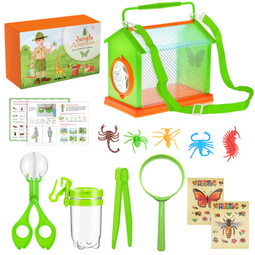 Ensemble éducatif d'exploration des insectes pour-Vert 12 pièces