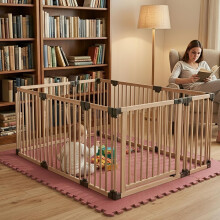 (Natural, 120 x 200cm) Safetots Wooden Play Den Natural Wood, 76cm High, with Soft Foam Play Mat
