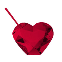Heart Shaped Water Bottle with LeakProof Lid and Reusable Straw Cup for Kids and Adults