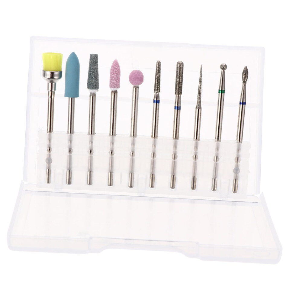 10pcs Tungsten Nail Drill Bits Set Durable Steel for Professional Manicure and Grinding
