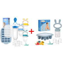 Baby Fruit Feeder and Teether Set 3 Pack, Silicone Breastmilk Popsicle Molds for Babies, Freezer Safe