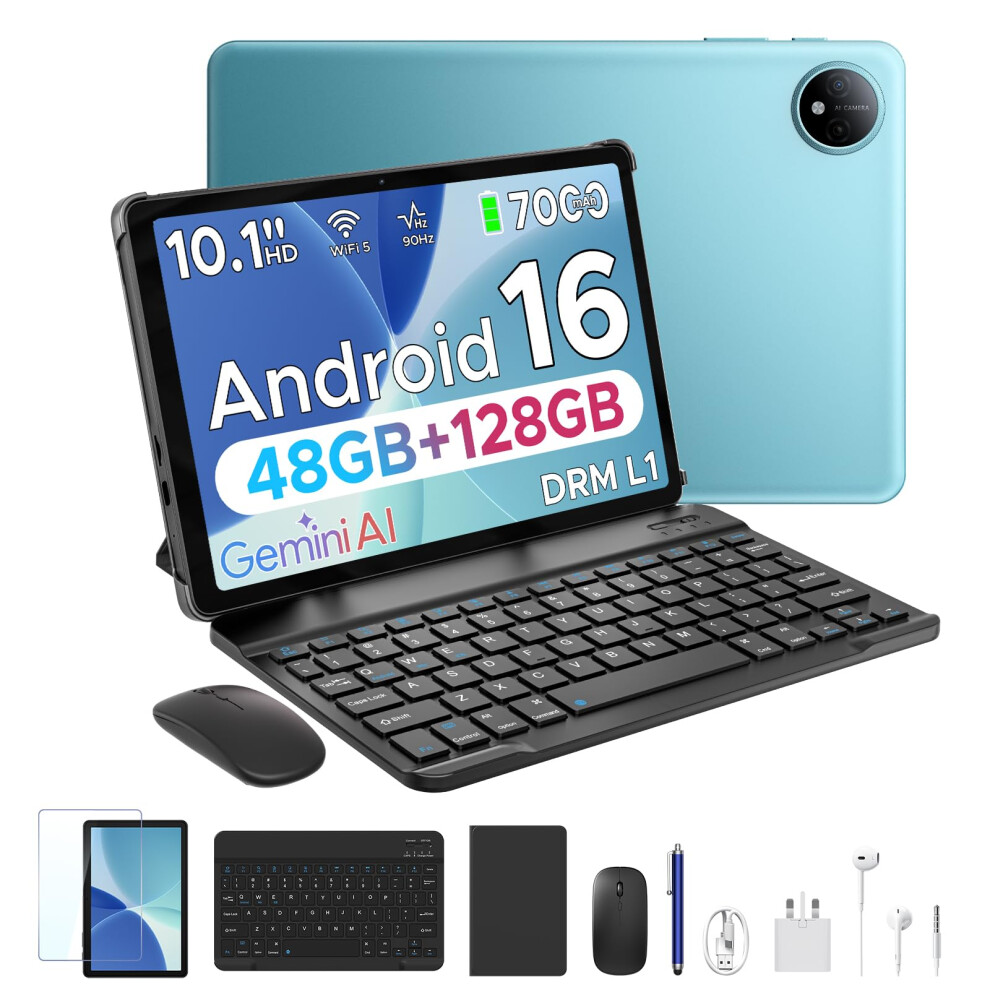 Photos - Tablet  POCKAM P10 10.1 inch , 48GB RAM+128GB ROM, Android 16 7000mAh, 90Hz(Blue)
