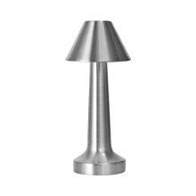 Luminária de mesa com regulagem de intensidade por toque, em metal e ABS, 21 cm, dourada.