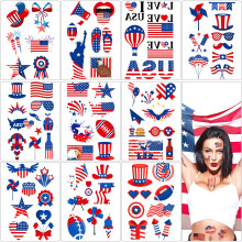 Patriotic Temporary Tattoos American Flag Sticker Pack for USA Independence Day and Party Decor
