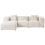 Beliani Corner Sofa 3 Seater DOLVA Corduroy Off-White Right Hand 4