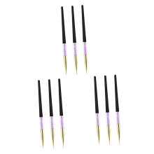 9pcs Acrylic Handle Nail Art Brushes Set with Fine Tip for Precise Detailing and Professional Design