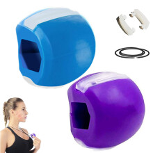 Jaw Exerciser for Double Chin Reduction Jawline Shaping Facial Muscle Workout Ball for Men and Women Purple Blue