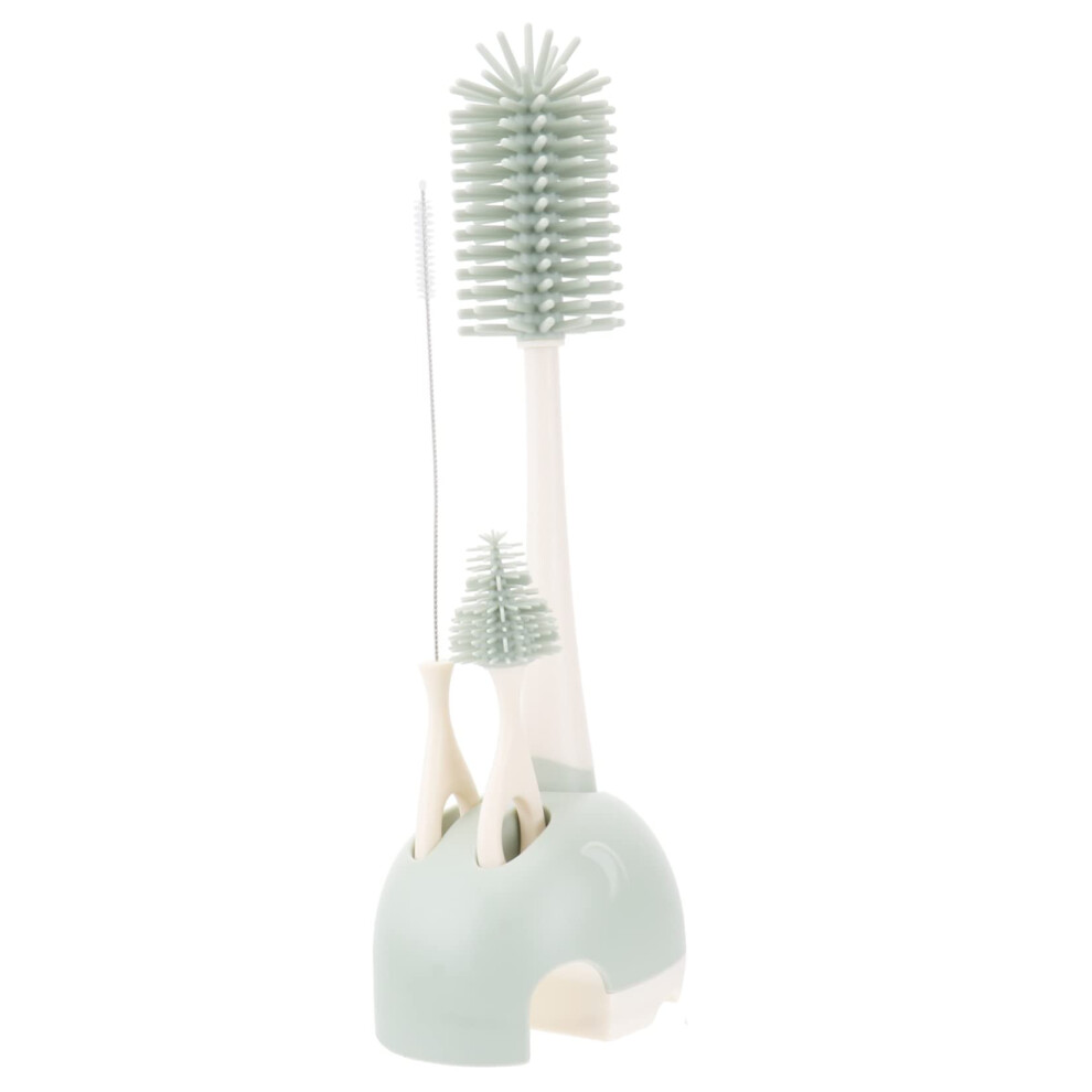 Baby Bottle Brush Set with Soft Silicone Bristles for Deep Reach Cleaning and Narrow Neck Bottles