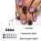 Halloween Press on Nails Purple Black Silver Ghost Spider Web Bat Design 24Pcs Reusable Set 2