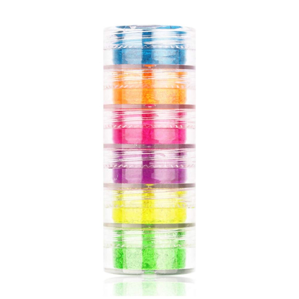 Neon Nail Powder Set with Vibrant Fluorescent Pigments for Nail Art, Makeup and MultiSurface Use