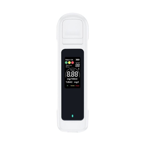 Non-Contact Alcohol with LED Display Screen Memory Function 50 Groups Data Storage for Personal White