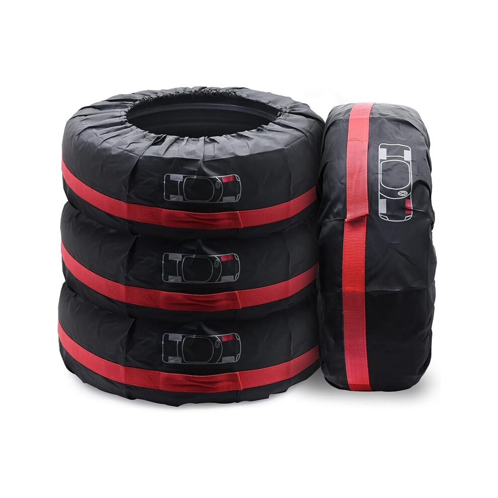 4Pcs Tire Cover, Seasonal Tire Wheel Tires Storage Bags, Waterproof Dustproof Wheel Covers Fit For 19"-23" Tyres 4713492680570