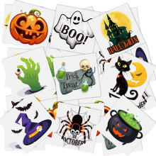 144pcs Halloween Temporary Tattoos Waterproof Fast Apply 9 Designs for Adults and Kids Party Favors
