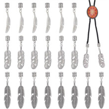 24 Embouts de Cravate Bolo de 3 Styles Différents, Embouts de Cordon Argentés de Rechange pour la Confection de Vêtements et la Décoration.