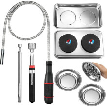 6-Piece Telescoping Magnetic Pickup Tools Set: 31in Portable Magnetic Pickup Stick, 25in Pen-Style Magnetic Pickup Tool