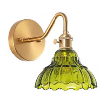 Vintage Floral Wall Light Floral Glass Wall Lamp for Bedroom Living Room Home Decor Light Fixtures Modern Bedside Lamp A