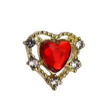10Pcs Sparkling 3D Heart Shaped Nail Art Decorations Colorful Durable Alloy Nail Charms