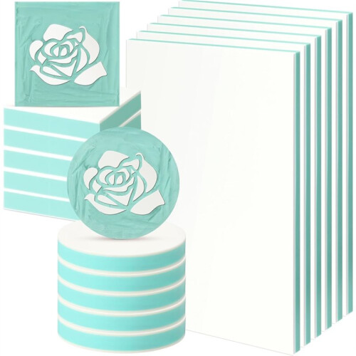 Kit com 18 Blocos de Borracha para Entalhe em Linóleo, Nos Formatos Redondo, Quadrado e Retangular, de 4 Polegadas X 6 Polegadas e 2 Polegadas X 2