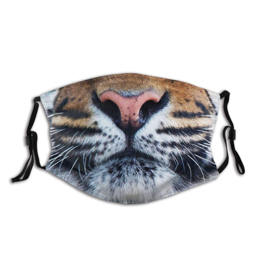 Tiger Face Mask Balaclava With Realistic Tiger Print, Washable Reusable, Includes 2 Filters 9455672458788