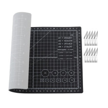 A4 Self Healing Cutting Mat & Carving Knife with 10 Extra Blades for DIY Art Work Cutting, Scrapbooking Stencil