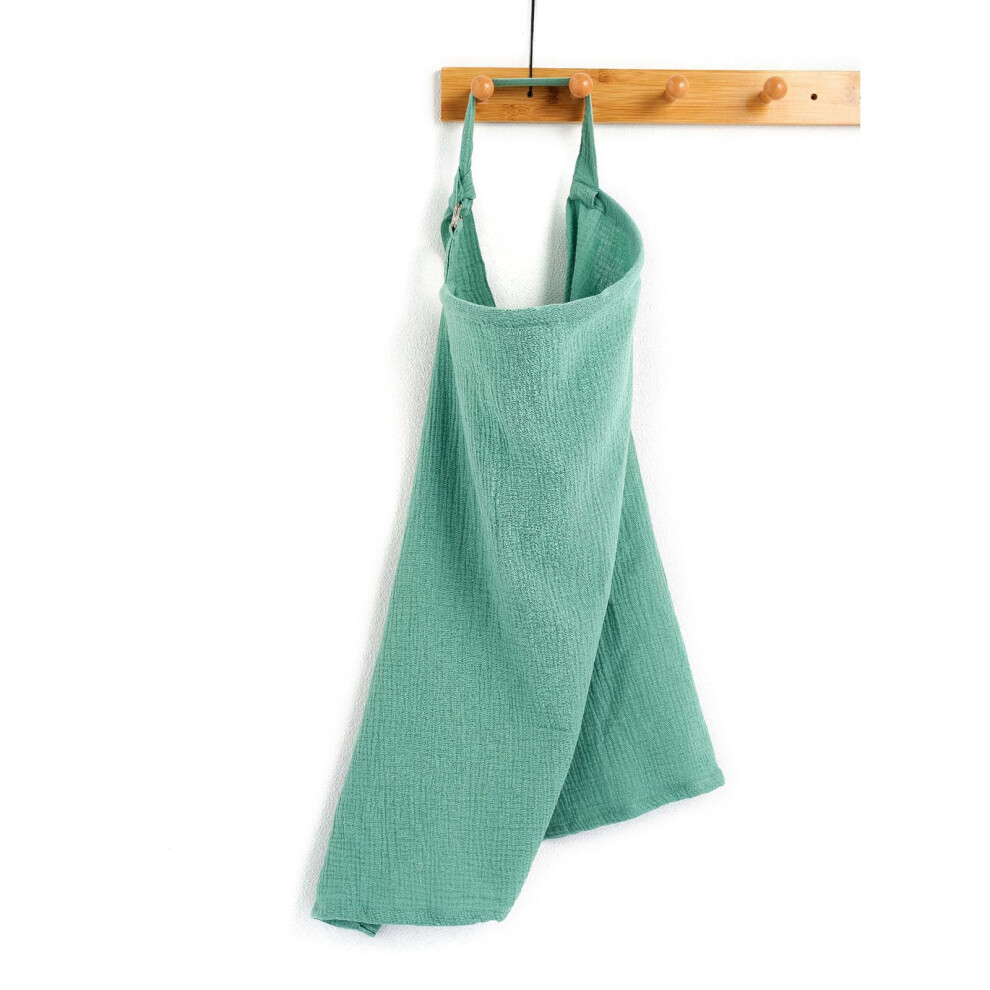Breathable Cotton Nursing Cover For Breastfeeding Moms Full Coverage Privacy Apron Grass Green