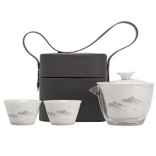 Draagbare Jade Theeset Compact Reistheeservies Complete Theeset met Theepot en Kopjes voor Buitenactiviteiten, Kamperen, Kantoorgebruik, Cadeau A