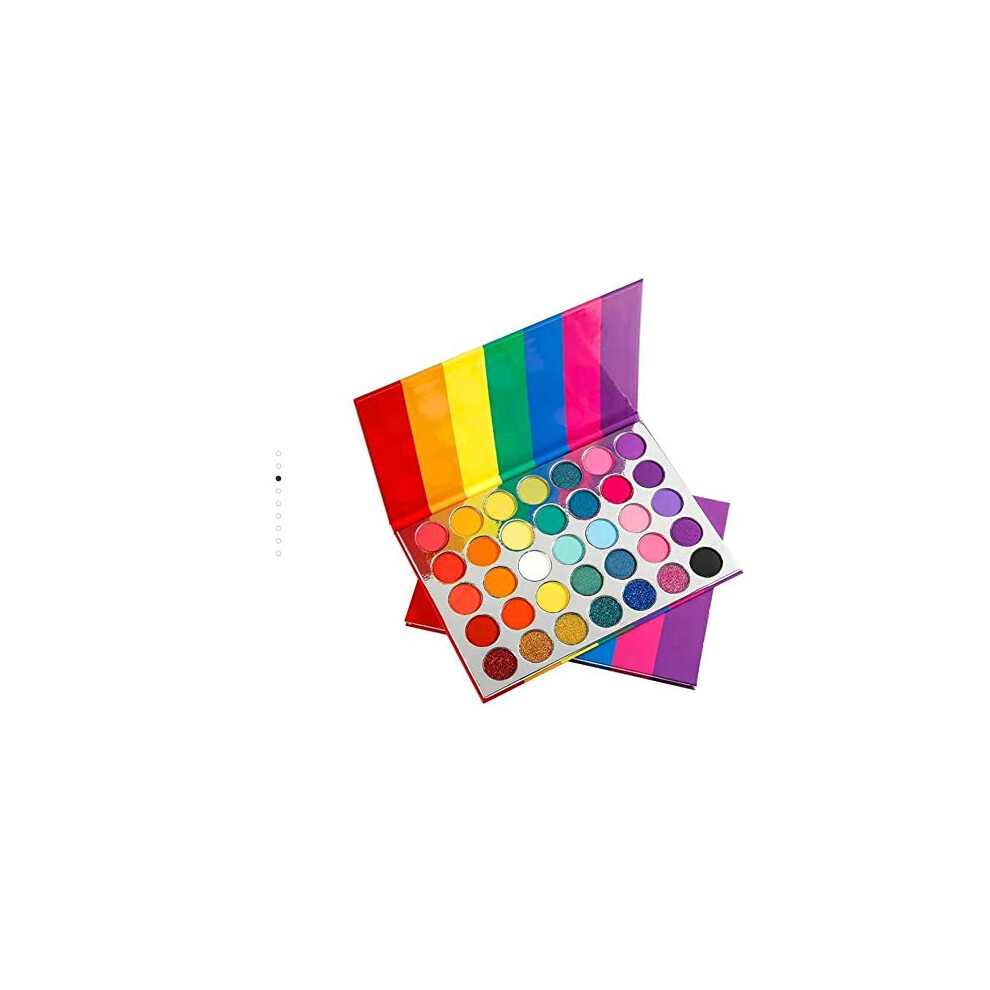 Rainbow Eyeshadow Palette 35 Colors  Pigment Matte and Shimmer Vegan Cruelty