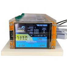 7 Pezzi di Miner NerdMiner+ Aggiornato da 735 KH/S per Bitcoin Criptovaluta Solo Lottery con Base A 7 Slot e Display Intelligente da 2,8 Pollici