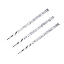 Professional Nail Art Brush Set 3pcs with 5/7/9mm Fine Tips for Precise Detailing and Manicure Use