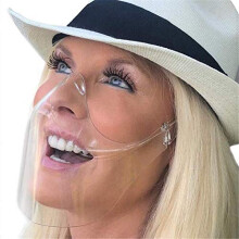 Clear Face Shield AntiFog Reusable Transparent Face Mask for Adults Lip Reading Communication