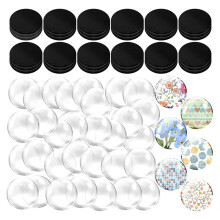 36set DIY Magnets Set with Adhesive Backing and Clear Glass Cabochons for Refrigerator and Crafting