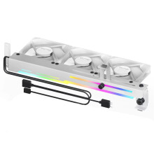 Radiateur pour Carte Graphique 2 en 1, 1800 Tr/Min, 5 V, 3 Broches, ARGB, avec 3 Ventilateurs de 80 mm et Support de Montage PCI