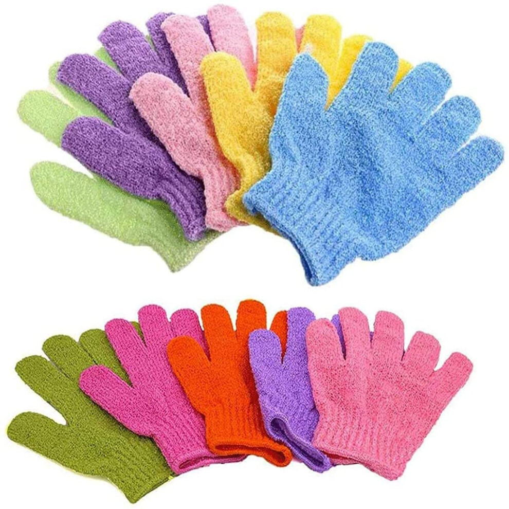 12 Pcs Exfoliating Bath Gloves for Women and Men, Deep Exfoliation Body Scrub Gloves with Gentle Massage Effect