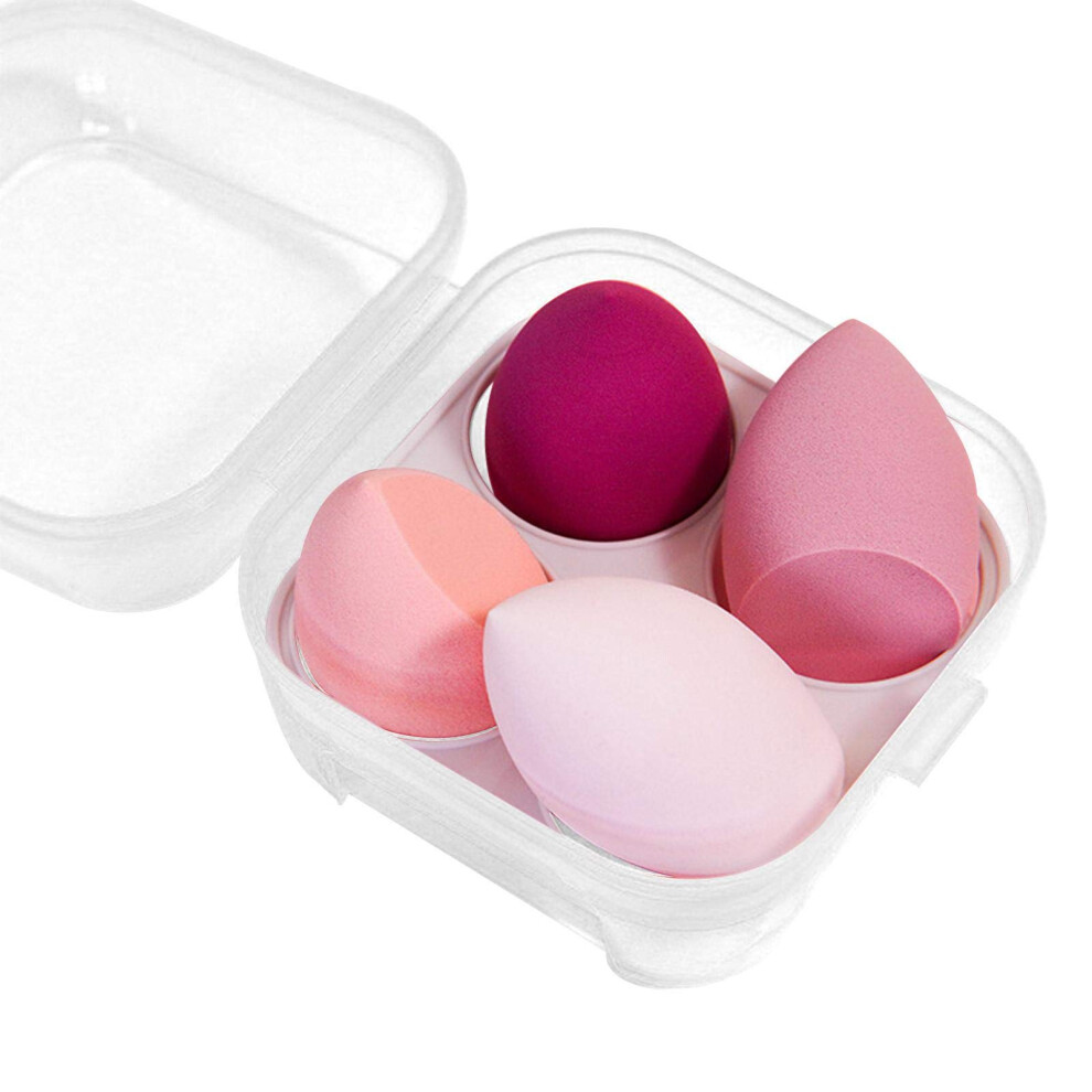 Pink Makeup Sponge Set For Foundation And Powder, Dual Drywet Use Sponges