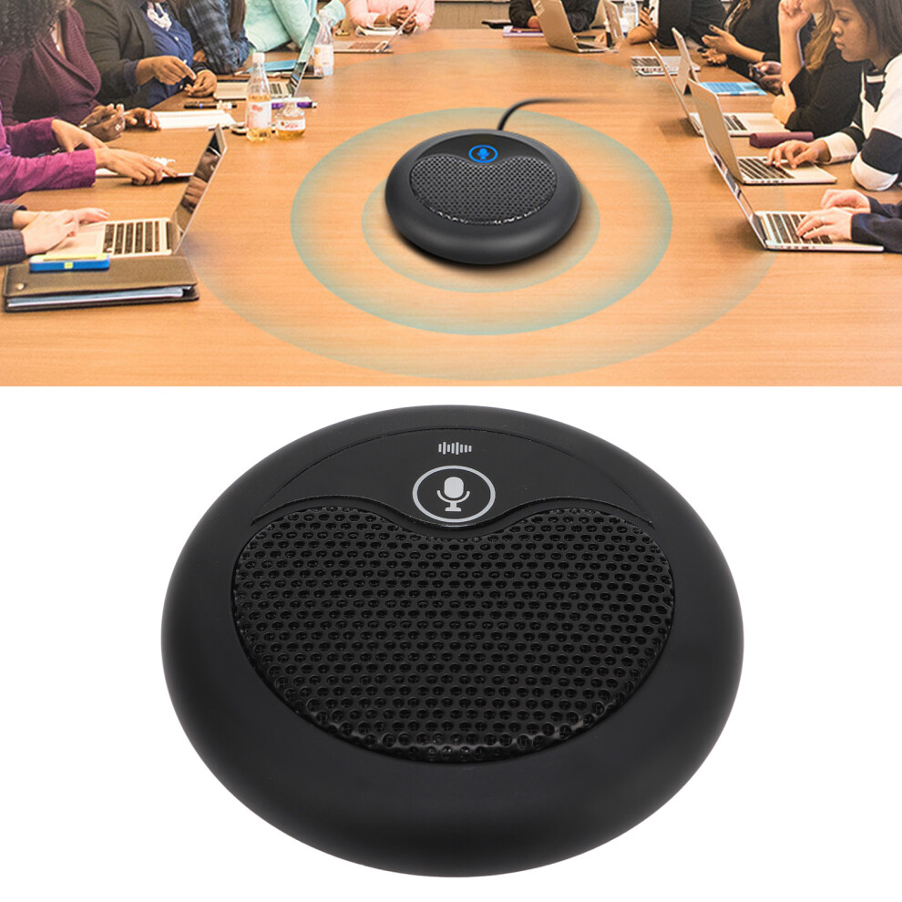 Omnidirectional Usb Conference Microphone 5M Noise Reduction Mute Black 4991389838987