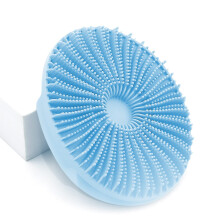 Soft Silicone Body Scrubber for Shower and Bath, Gentle Exfoliating Brush with Rich Lather and Ergonomic Grip – Blue