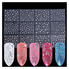 Nail Art Stickers 12pcs 3D Snowflake Silver Christmas Nail Decals SelfAdhesive Manicure Set